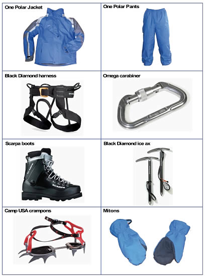 Equipment for Climbing Cotopaxi Ecuador